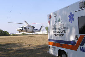 Ambulance and Helicopter